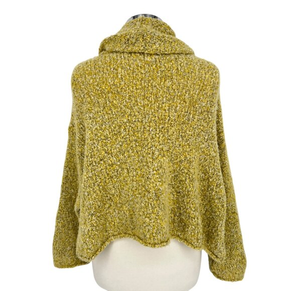 Free People BFF Sweater Cowl Neck Textured Oversized Quince Yellow Green Size XS - Picture 7 of 13